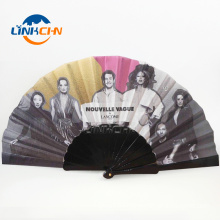 decorative plastic cloth hand fan with custom design